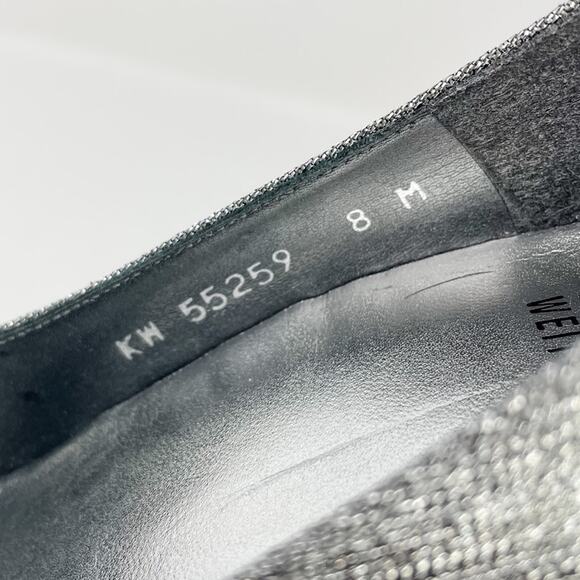 Stuart Weitzman silver pewter Bowright peep toe bow platform pumps size 8 - Picture 13 of 16